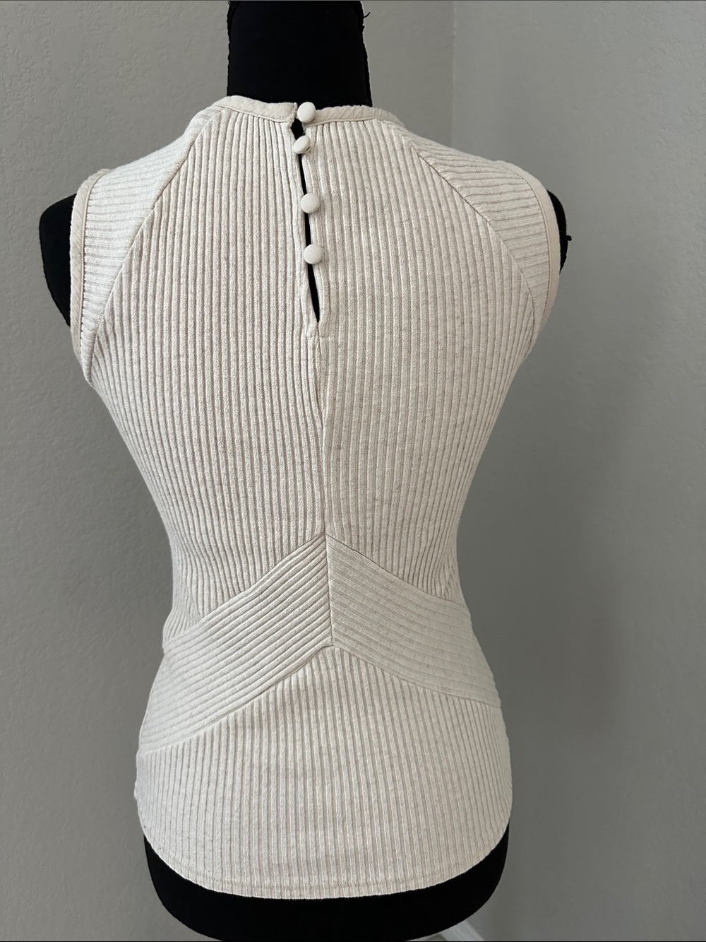 rag & bone Cream Ribbed High-Neck Tank - Picture 3 of 5